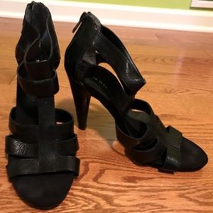 Black strappy heels